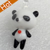 Handmade Lampwork Pendant, Panda, 16x29mm, Hole:Approx 3mm, Sold by PC