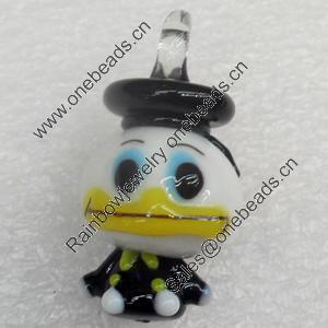 Handmade Lampwork Pendant, 16x32mm, Hole:Approx 4mm, Sold by PC