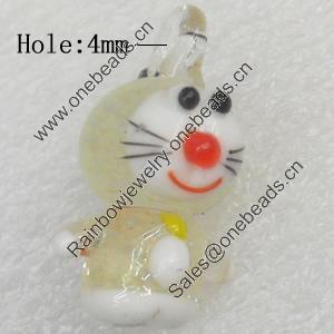 Handmade Lampwork Pendant, 17x28mm, Hole:Approx 3mm, Sold by PC