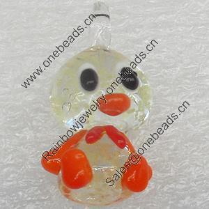 Handmade Lampwork Pendant, 14x27mm, Hole:Approx 4mm, Sold by PC