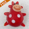 Handmade Lampwork Pendant, Cow, 20x25mm, Hole:Approx 2mm, Sold by PC