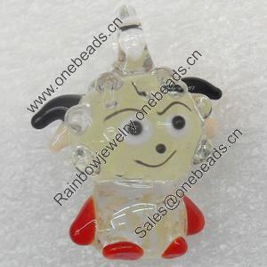 Handmade Lampwork Pendant, Sheep, 22x28mm, Hole:Approx 2mm, Sold by PC