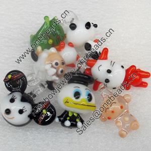 Handmade Lampwork Pendant, Mix color & Mix style, Size about:17-28mm, Hole:Approx 5mm, Sold by Group