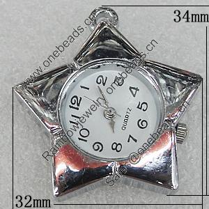 Fashional Watch Face,Zinc Alloy, 34x32mm, Sold by PC