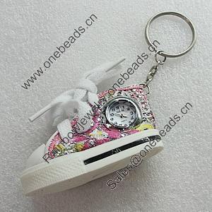 Key Chain With Watch, Shoes 74x35x40mm, Sold by PC