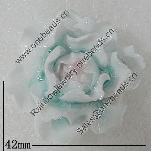 Porcelain Pendants, Flower 42mm Hole:4.5mm, Sold by PC