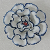 Porcelain Pendants, Flower 41mm Hole:4mm, Sold by PC