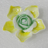 Porcelain Pendants, Flower 41mm Hole:5mm, Sold by PC