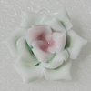 Porcelain Pendants, Flower 38mm Hole:5mm, Sold by PC