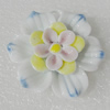 Porcelain Pendants, Flower 40mm Hole:4mm, Sold by PC
