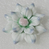 Porcelain Pendants, Flower 40mm Hole:6x4mm, Sold by PC