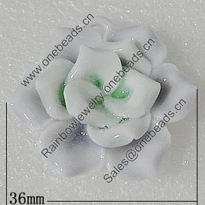 Porcelain Pendants, Flower 36mm Hole:5x3.5mm, Sold by PC