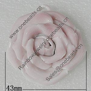 Porcelain Pendants, Flower 43mm Hole:5mm, Sold by PC