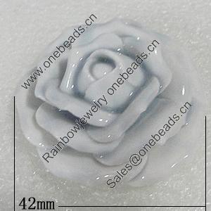 Porcelain Pendants, Flower 42mm Hole:4mm, Sold by PC