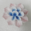 Porcelain Pendants, Flower 43mm Hole:6.5x4mm, Sold by PC