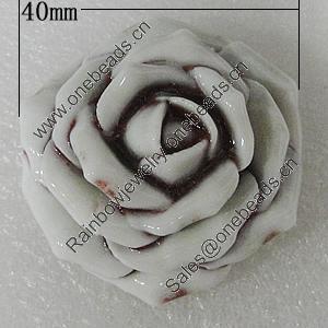 Porcelain Cabochons, No Hole Headwear & Costume Accessory, Flower size:40mm, Sold by PC