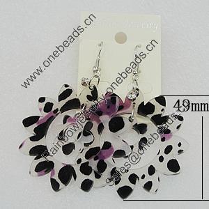 Acrylic Earrings, Flower 49mm, Sold by Group