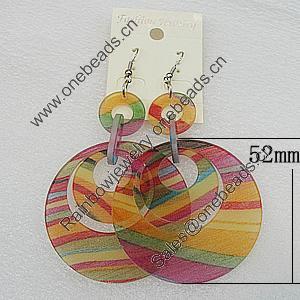 Acrylic Earrings, Flat Round 52mm, Sold by Group
