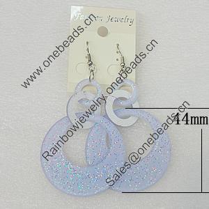 Acrylic Earrings, Flat Round 44mm, Sold by Group