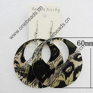 Acrylic Earrings, Flat Round 60mm, Sold by Group