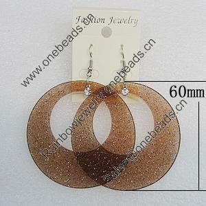 Acrylic Earrings, Flat Round 60mm, Sold by Group