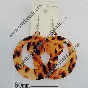 Acrylic Earrings, Flat Round 60mm, Sold by Group