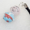 Mobile Decoration, Lampwork, Man, Chain Length about:2.48-inch, Pendant about:13x31mm, Sold by Strand 