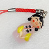 Mobile Decoration, Lampwork, Woman, Chain Length about:2.83-inch, Pendant about:13x35mm, Sold by Strand 