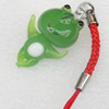 Mobile Decoration, Lampwork, Frog, Chain Length about:2.83-inch, Pendant about:20x32mm, Sold by Strand 