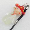 Mobile Decoration, Lampwork, Chain Length about:2.67-inch, Pendant about:17x38mm, Sold by Strand 