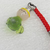 Mobile Decoration, Lampwork, Chain Length about:2.83-inch, Pendant about:15x25mm, Sold by Strand 