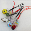 Mobile Decoration, Lampwork,Mix color & Mix style,Chain Length about:2.83-inch, Pendant about:15x28mm, Sold by Strand 