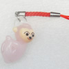 Mobile Decoration, Lampwork, Chain Length about:2.83-inch, Pendant about:17x31mm, Sold by Strand 