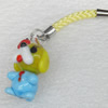 Mobile Decoration, Lampwork, Dog, Chain Length about:2.55-inch, Pendant about:15x27mm, Sold by Strand 