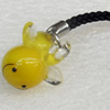 Mobile Decoration, Lampwork, Bee, Chain Length about:2.83-inch, Pendant about:18mm, Sold by Strand 