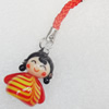 Mobile Decoration, Lampwork, Girl, Chain Length about:2.55-inch, Pendant about:18x28mm, Sold by Strand 