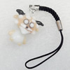 Mobile Decoration, Lampwork, Sheep, Chain Length about:2.83-inch, Pendant about:20x28mm, Sold by Strand 