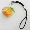 Mobile Decoration, Lampwork, Chain Length about:2.63-inch, Pendant about:17x25mm, Sold by Strand 
