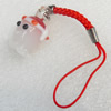 Mobile Decoration, Lampwork, Chain Length about:2.63-inch, Pendant about:14x22mm, Sold by Strand 
