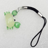 Mobile Decoration, Lampwork, Chain Length about:2.83-inch, Pendant about:20x21mm, Sold by Strand