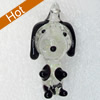 Handmade Lampwork Pendant, Dog, 14x28mm, Hole:Approx 3mm, Sold by PC