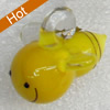 Handmade Lampwork Pendant, Bee, 18mm, Hole:Approx 3mm, Sold by PC