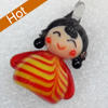 Handmade Lampwork Pendant, Girl, 18x28mm, Hole:Approx 3mm, Sold by PC
