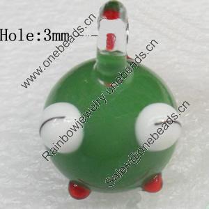 Handmade Lampwork Pendant, 18x28mm, Hole:Approx 3mm, Sold by PC