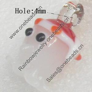 Handmade Lampwork Pendant, 14x22mm, Hole:Approx 4mm, Sold by PC