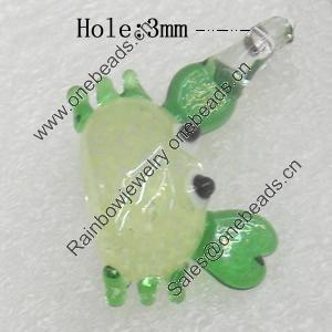 Handmade Lampwork Pendant, 20x21mm, Hole:Approx 3mm, Sold by PC