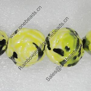 Ceramics Beads, Flower 21mm Hole:2mm, Sold by Bag