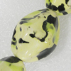 Ceramics Beads, Fluted Oval 35x27mm Hole:3.5mm, Sold by Bag