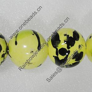 Ceramics Beads, Round 6mm Hole:1.8mm, Sold by Bag