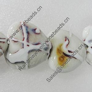 Ceramics Beads, Heart 33x30mm Hole:3mm, Sold by Bag